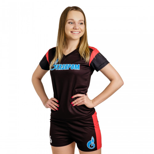 Форма футбольная женская с коротким рукавом и V-вырезом