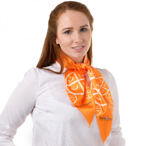 Шарф атласный однослойный фигурный, с полной запечаткой