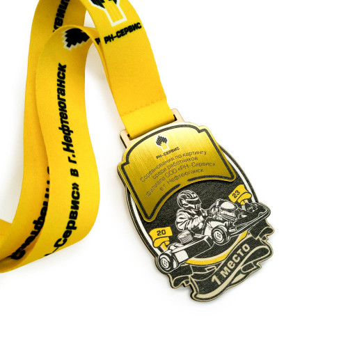 Медаль из дерева с пластиком 2-слойная, с УФ-печатью