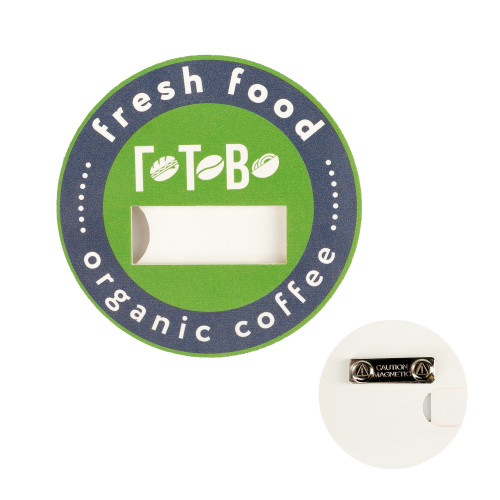 Бейдж с окном, 1-слойный пластик, УФ-печать