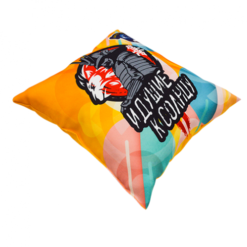 Подушка квадратная из габардина с полной запечаткой