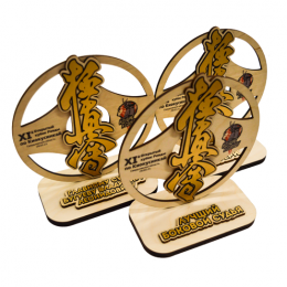 Приз из дерева (3-слойный) с пластиком, с УФ-печатью