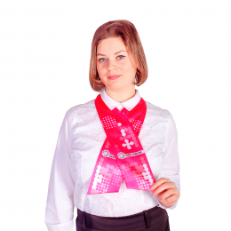 Шарф атласный двухслойный фигурный, с полной запечаткой