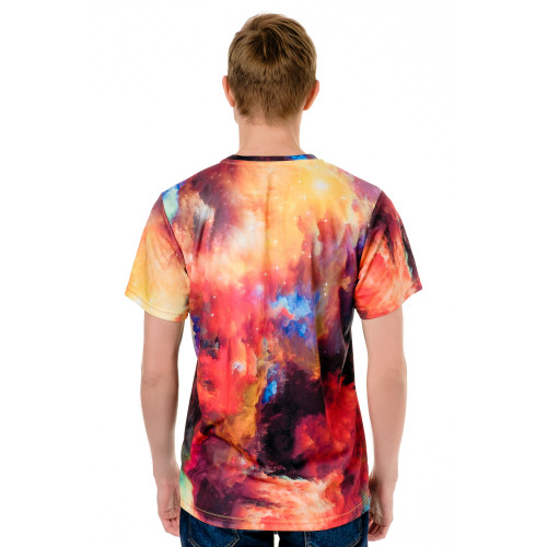 Футболка с полной запечаткой прямого кроя, модель с коротким рукавом, материал прима