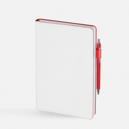 Ежедневник White Shall, недатированный, бело-красный