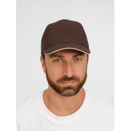 Бейсболка Buffalo, коричневая с бежевым