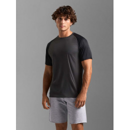 Футболка спортивная унисекс Vortex, темно-синяя с ярко-синим