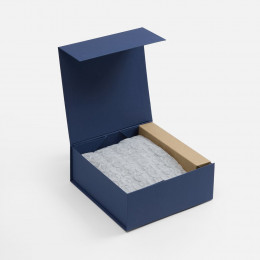 Коробка складная Quadra Fold, темно-синяя