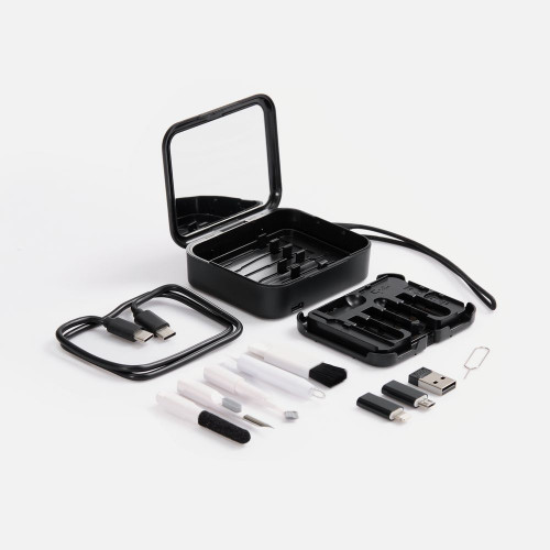 Набор для ухода за гаджетами с беспроводной зарядкой Rules, черный