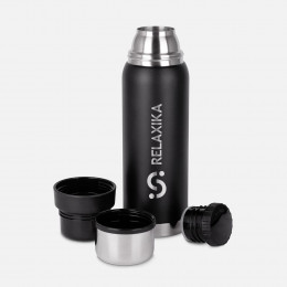 Термос Relaxika 750 со стикерпаком, черный
