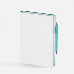 Ежедневник White Shall, недатированный, бело-бирюзовый