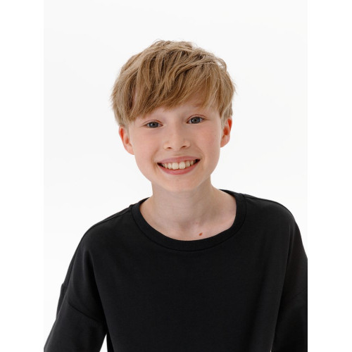 Футболка детская оверсайз Teezer, черная