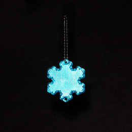 Пешеходный светоотражатель с цепочкой «Снежинка», синий