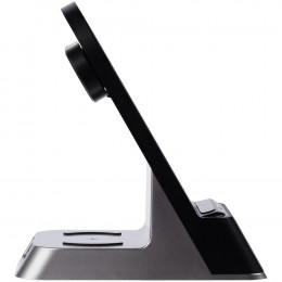 Зарядная станция с часами E-Store для смартфона, часов и наушников, черная