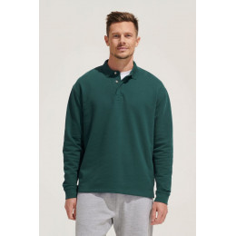 Рубашка поло оверсайз с длинным рукавом Heritage, темно-синяя