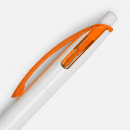 Ручка шариковая Bento, белая с оранжевым