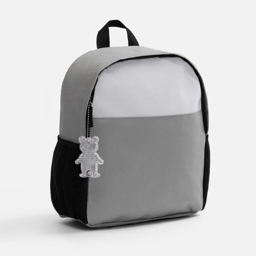 Пешеходный светоотражатель с цепочкой «Мишка», белый