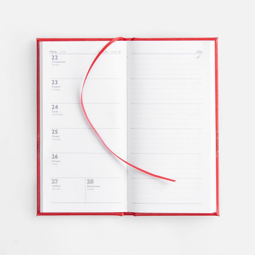 Еженедельник Baza, датированный, красный