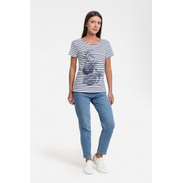 Футболка женская Grand Granat New, белая с синим