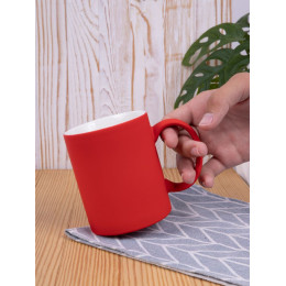 Кружка Promo Soft с покрытием софт-тач, ярко-красная
