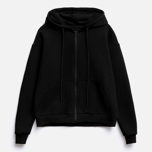 Толстовка унисекс оверсайз на молнии Zippy Terry, черная