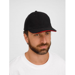 Бейсболка Buffalo, черная с красным