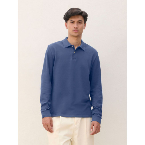 Рубашка поло унисекс с длинным рукавом Pacific LSL, синяя (джинс)