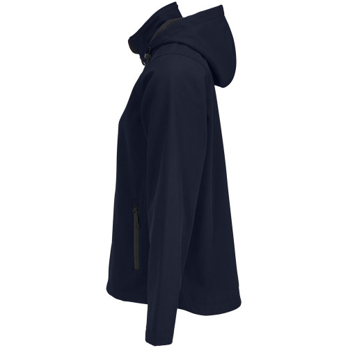 Куртка софтшелл с капюшоном женская Race Women, темно-синяя