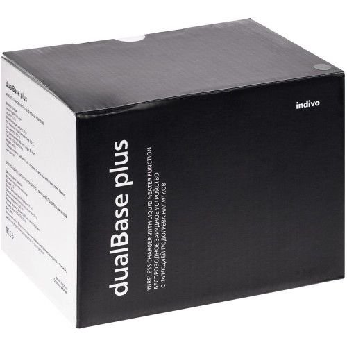 Кружка с подогревом и беспроводной зарядкой dualBase plus, черная