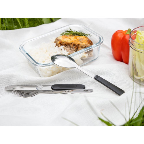 Набор походных столовых приборов Campsite, черный